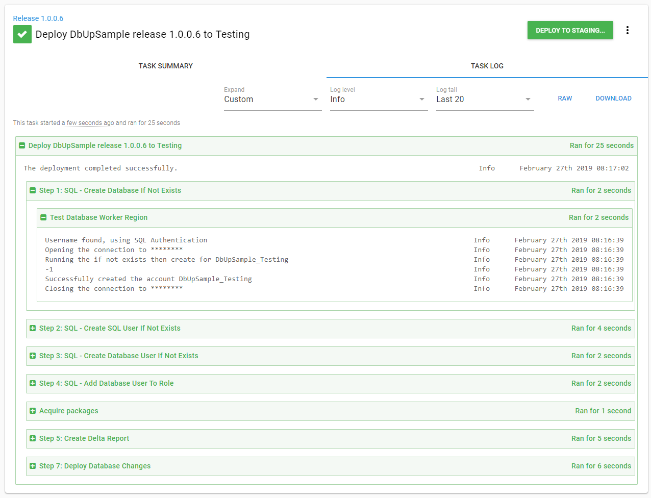 A release deployed to Test using the Test Database Worker Region